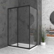 Правоъгълна душ кабина “BELLA RF ”, прозрачно стъкло, 70-120х110-160х195 см, черен